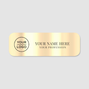 Luxury Gold Logo Employee magnetic, safety pin Name Tag