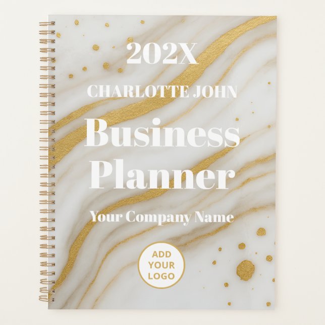 Luxury Gold Marble Business 2026 Planner (Front)