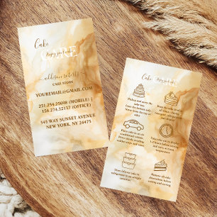 Luxury Gold Marble Cake Care  Business Card
