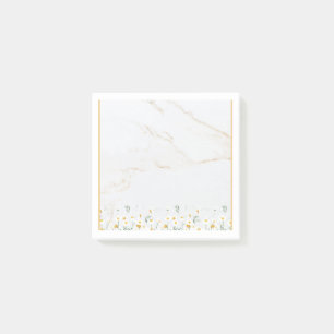Luxury Gold Marble Daisy Post-it Notes Block