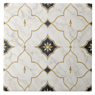 Luxury Gold Marble effect - Geometric Pattern Tile