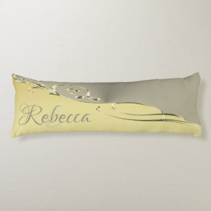Luxury gold metal decorative on gold and silver body cushion