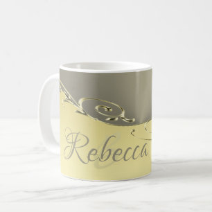 Luxury gold metal decorative on gold and silver coffee mug