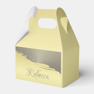 Luxury gold metal decorative on gold and silver favour box