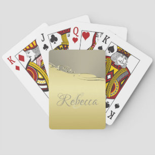 Luxury gold metal decorative on gold and silver playing cards