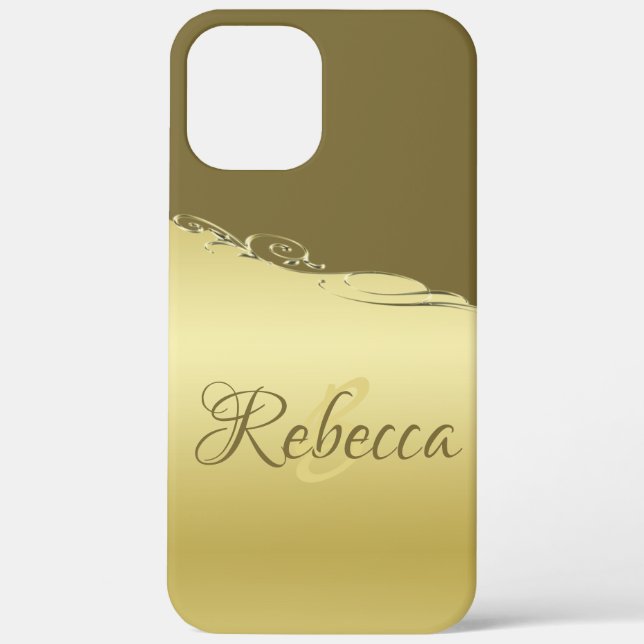 Luxury gold metal decorative on Military gold  Case-Mate iPhone Case (Back)