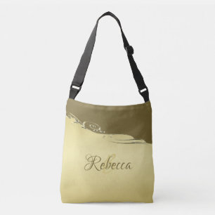 Luxury gold metal decorative on Military gold Crossbody Bag