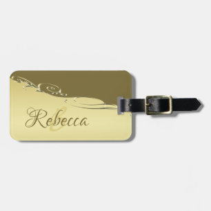 Luxury gold metal decorative on Military gold,  Luggage Tag