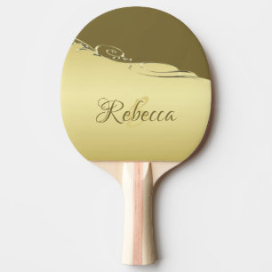 Luxury gold metal decorative on  Military gold Ping Pong Paddle