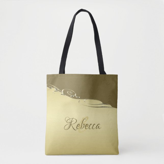 Luxury gold metal decorative on Military gold Tote Bag (Front)