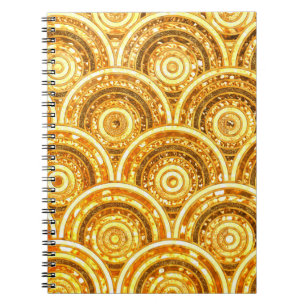 Luxury Gold Metal Foil Glitter Dots Circles Notebook