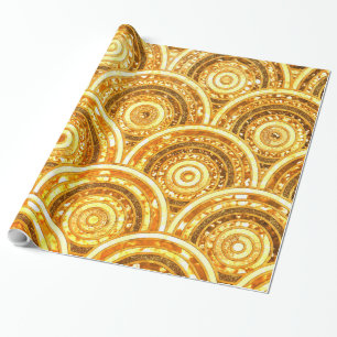 Luxury Gold Metal Foil Glitter Dots Circles Wrapping Paper