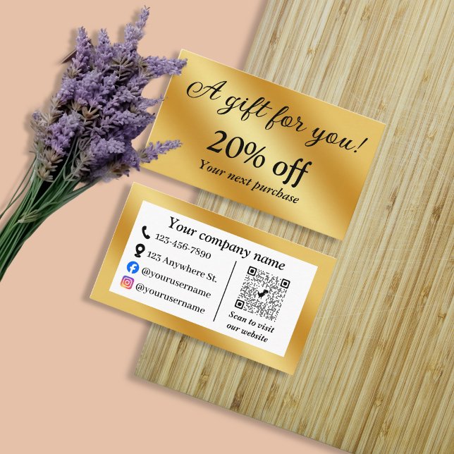 Luxury gold metallic  discount card (Creator Uploaded)