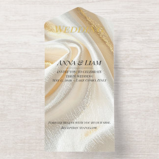 Luxury Gold Minimalist IFoil All in One Invitation