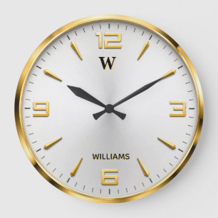 Luxury Gold Minimalist Modern Gold Accent Large Clock
