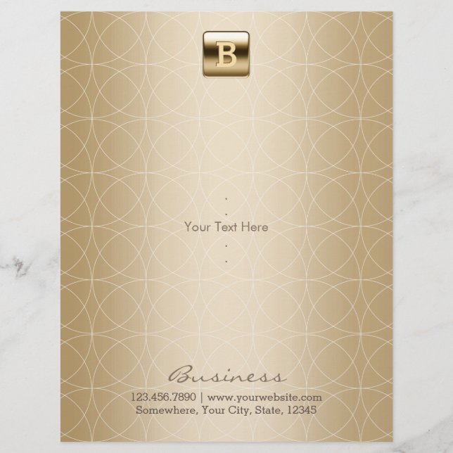 Luxury Gold Monogram Geometric Elegant Flyer (Front)