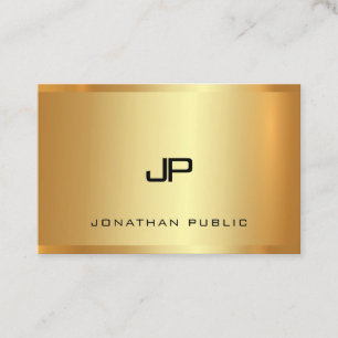 Luxury Gold Monogram Glamour Modern Elegant Cool Business Card