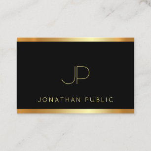 Luxury Gold Monogram Glamour Template Modern Elite Business Card