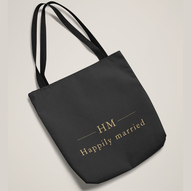 Luxury Gold Monogram Personalised Wedding Gift  Tote Bag (Creator Uploaded)