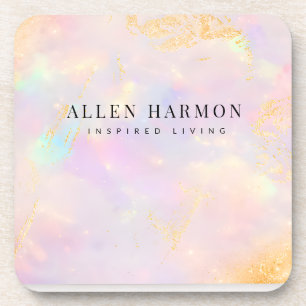 Luxury Gold Nebula Custom Name   Inspired Living Coaster