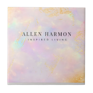 Luxury Gold Nebula Custom Name Inspired Living Tile
