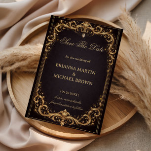 Luxury Gold Ornate Sparkle Save The Date
