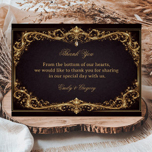 Luxury Gold Ornate Sparkle Thank You Card