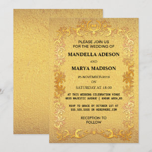 Luxury Gold Ornate Wedding Invitation