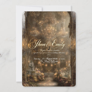 Luxury Gold Palace Wedding Invitation Elegant Vi