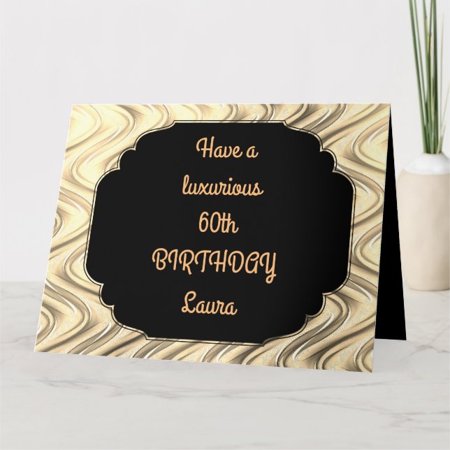 Luxury Gold Personalized 60th Birthday Card (Front)
