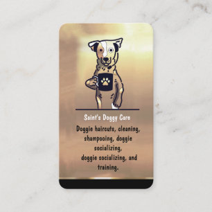 Luxury Gold Pet Sitter Dog Walker Groomer Business Card