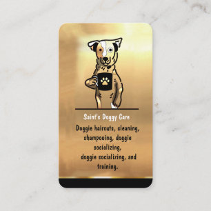 Luxury Gold Pet Sitter Dog Walker Groomer Business Card