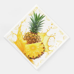 Luxury Gold Pineapple Tropical Napkins