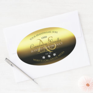 Luxury Gold Product Labels Jewels Monogram Logo