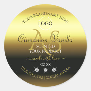 Luxury Gold Product Labels Jewels Monogram Logo