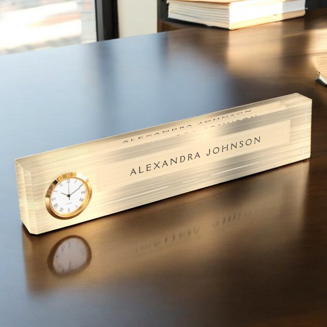 Luxury Gold Professional Business Modern Nameplate (Creator Uploaded)