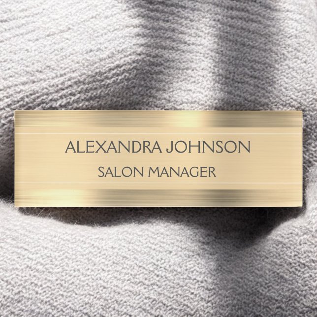 Luxury Gold Professional Foil Modern Name Tag (Creator Uploaded)