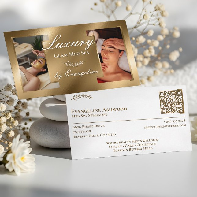 Luxury Gold Professional Med Spa Specialist Photos Business Card (Luxury Gold Professional Med Spa Specialist Photos Business Card)