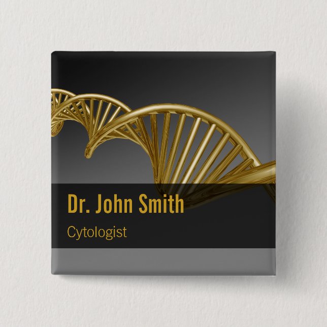 Luxury Gold Professional Medical DNA Strand 15 Cm Square Badge (Front)