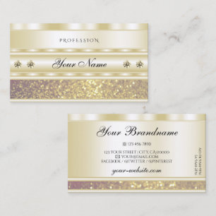 Luxury Gold Purple Sparkle Glitter Diamonds Modern Business Card