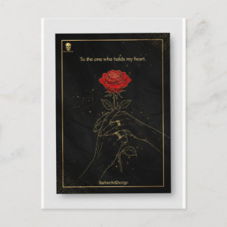 Luxury Gold & Red Rose Valentine’s Thank You Card