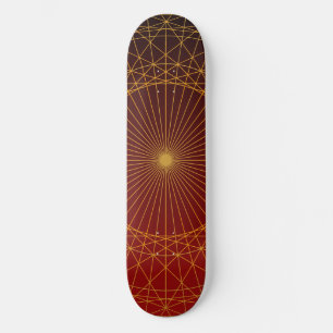 Luxury gold red wall art decor treatments skateboard