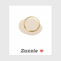 Luxury Gold Ring Linen Texture Sticker Minimal Des
