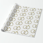 Luxury Gold Rings Wedding Wrapping Wrapping Paper<br><div class="desc">Pretty and Romantic Gold Faux Rings Pattern</div>