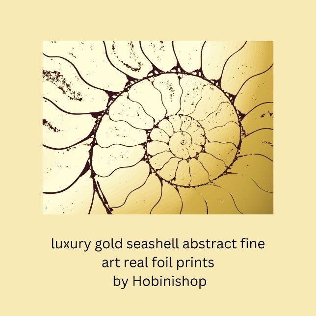 luxury gold seashell abstract fine art real     foil prints (luxury gold seashell abstract fine art real foil prints
 by Hobinishop)