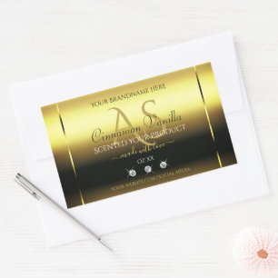 Luxury Gold Shimmery Product Label Jewels Monogram