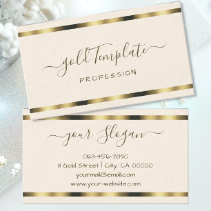 Luxury Gold Signature Handlettering Font Chic Business Card