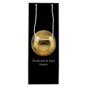 Luxury Gold Soccer Ball for Corporate Gala & Event Wine Gift Bag