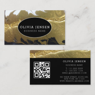 Luxury Gold Sparkling Glitter Glamorous Marble Business Card