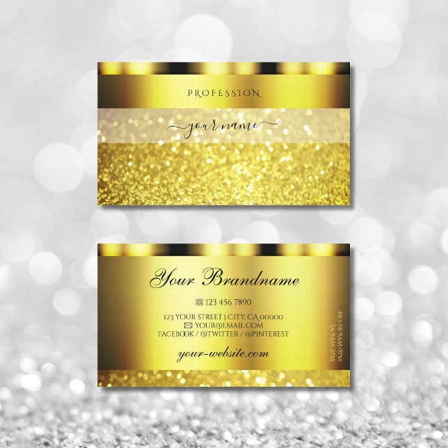 Luxury Gold Sparkling Glitter Glamourous Golden Business Card (Creator Uploaded)